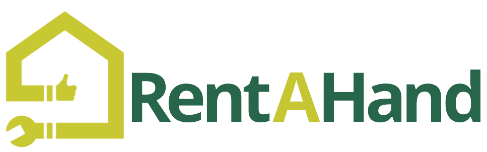 RentAHand Logo grüne Schrift, transparenter Hintergrund